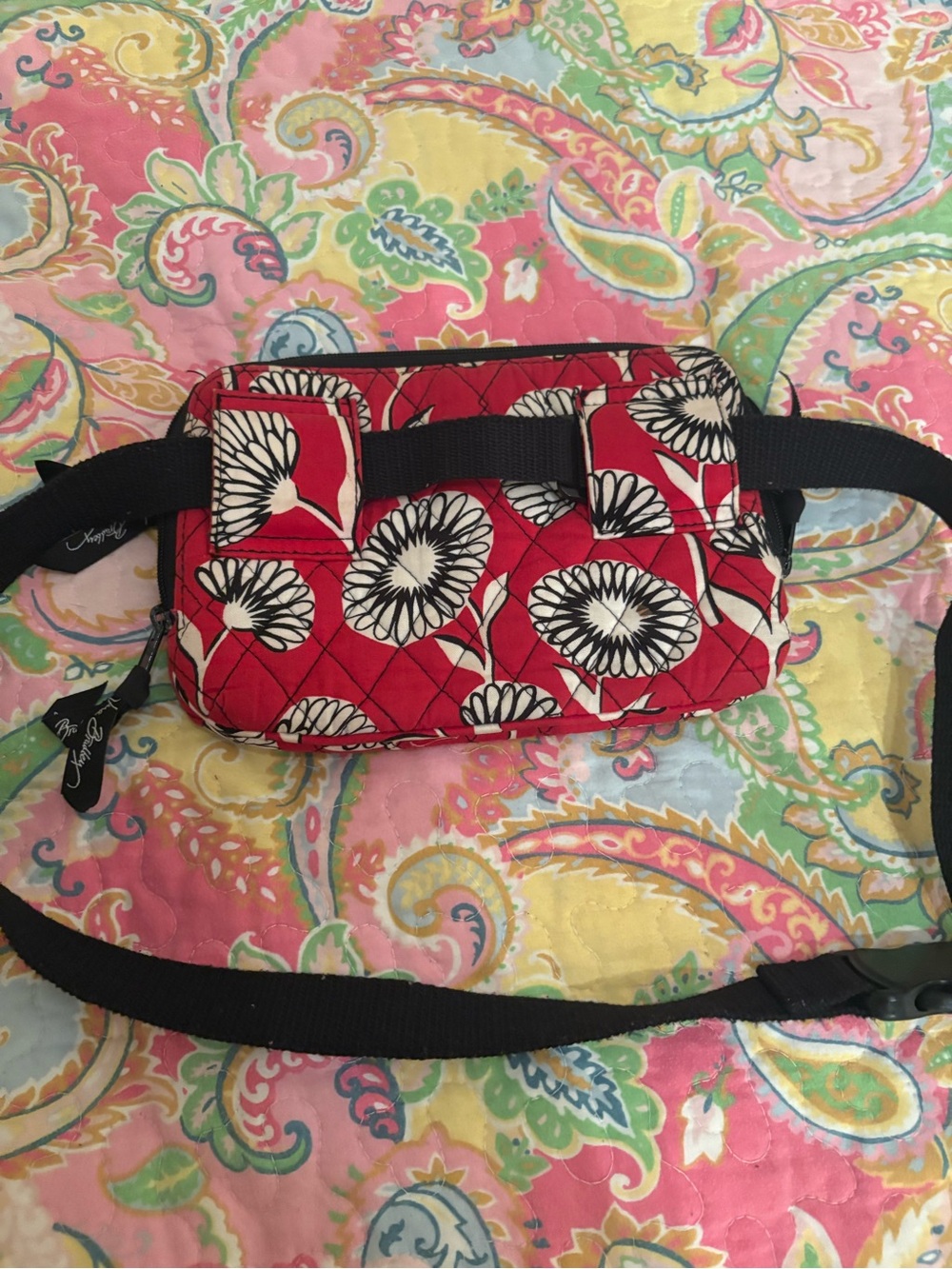 Vera Bradley Red Floral Quilted Crossbody Hip Pack